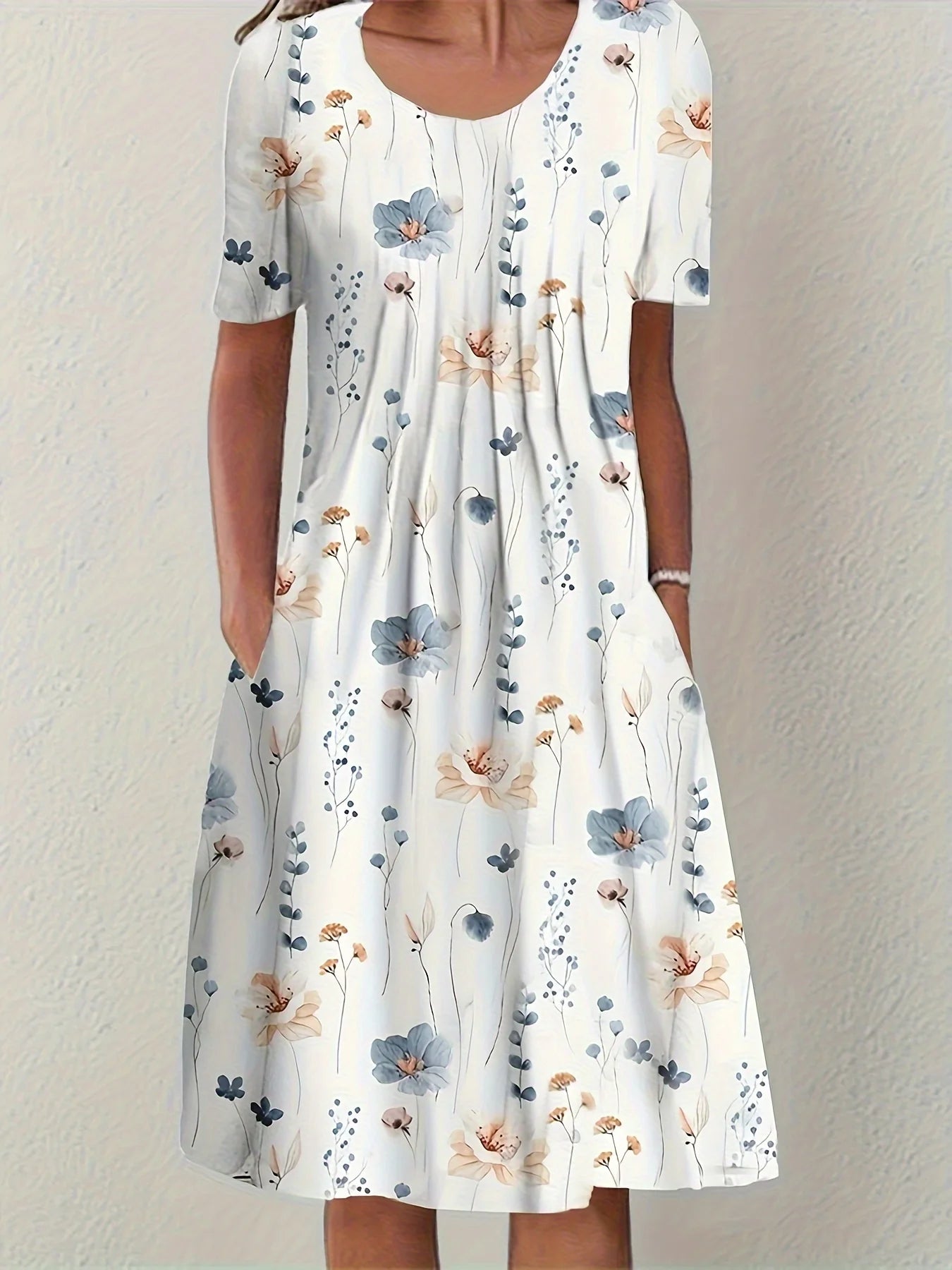 EJVS™ Plus Size Elegant Women Dress Loose Casual Dress