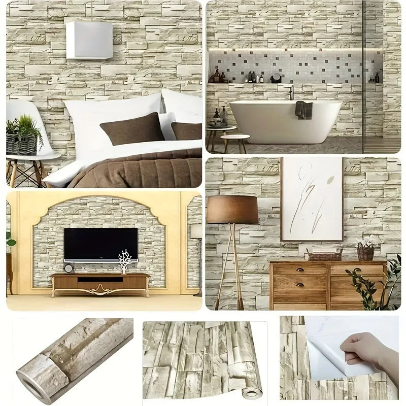 EJVS™ 3D Faux Brick Peel & Stick Wallpaper
