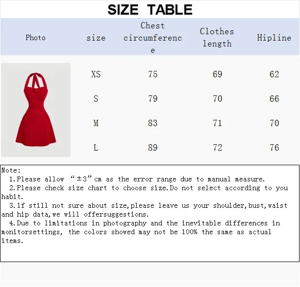 EJVS™ Red Bow Halter Pleated Dress