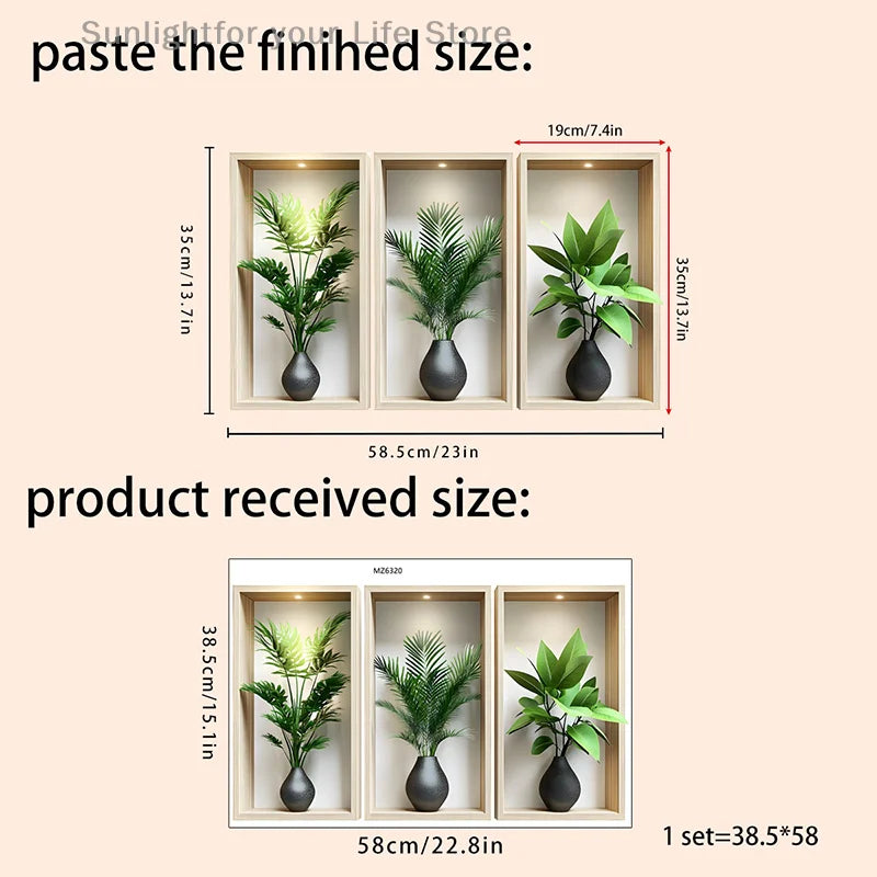 EJVS™ Green Plant Wall Stickers