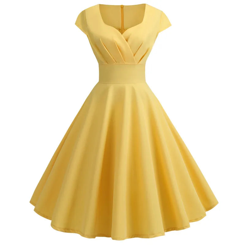 EJVS™ Retro Party Office Midi Dress