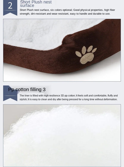 EJVS™  Dog Beds for Large Dogs Cashmere Warming Pet Dog Bed Sofa Lounger Cat Nest Baskets Plush Kennel Bed Comfortable Pet Supplies