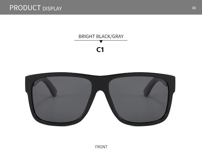 EJVS™  Fashion Square Polarized Sunglasses Men Vintage Plastic Male Sun Glasses Women Stylish Black Sport Shades UV400