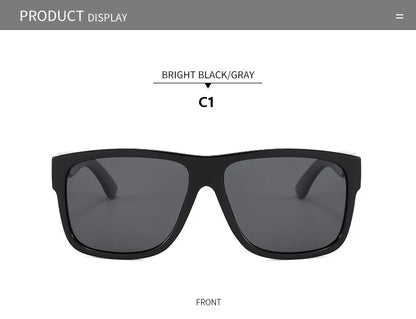 EJVS™  Fashion Square Polarized Sunglasses Men Vintage Plastic Male Sun Glasses Women Stylish Black Sport Shades UV400