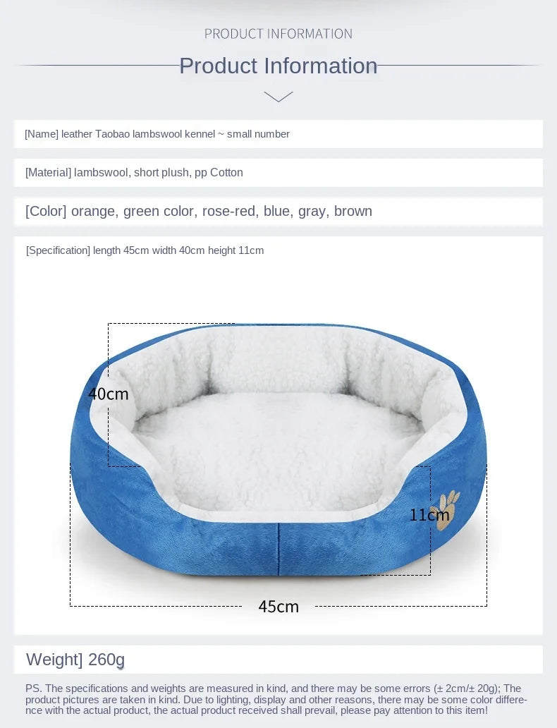EJVS™  Dog Beds for Large Dogs Cashmere Warming Pet Dog Bed Sofa Lounger Cat Nest Baskets Plush Kennel Bed Comfortable Pet Supplies