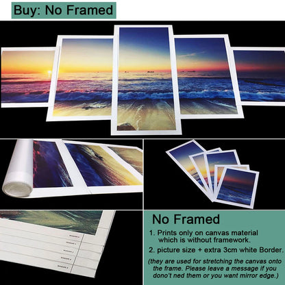 EJVS™  5 Piece Canvas Customized Posters Picture