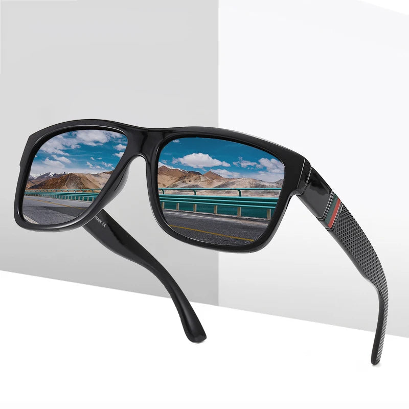 EJVS™  Fashion Square Polarized Sunglasses Men Vintage Plastic Male Sun Glasses Women Stylish Black Sport Shades UV400