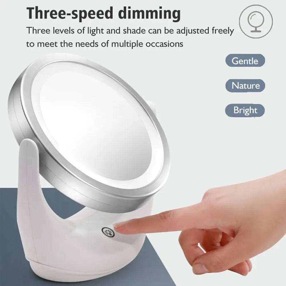 EJVS™  LED Makeup Rotating Mirror 1-5X Magnification