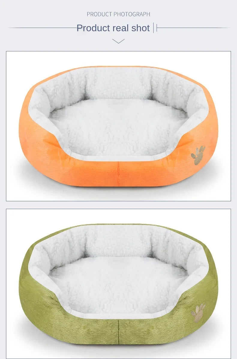 EJVS™  Dog Beds for Large Dogs Cashmere Warming Pet Dog Bed Sofa Lounger Cat Nest Baskets Plush Kennel Bed Comfortable Pet Supplies
