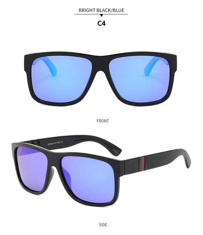EJVS™  Fashion Square Polarized Sunglasses Men Vintage Plastic Male Sun Glasses Women Stylish Black Sport Shades UV400