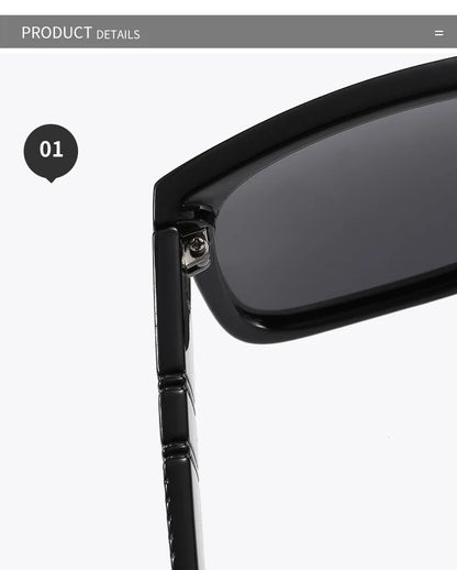 EJVS™  Fashion Square Polarized Sunglasses Men Vintage Plastic Male Sun Glasses Women Stylish Black Sport Shades UV400