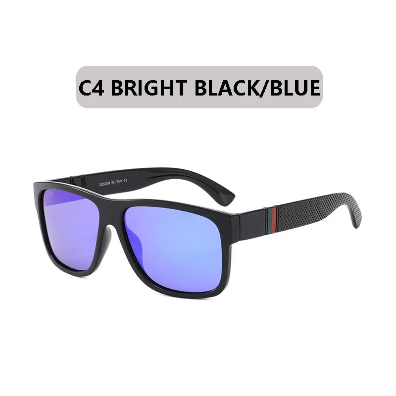EJVS™  Fashion Square Polarized Sunglasses Men Vintage Plastic Male Sun Glasses Women Stylish Black Sport Shades UV400