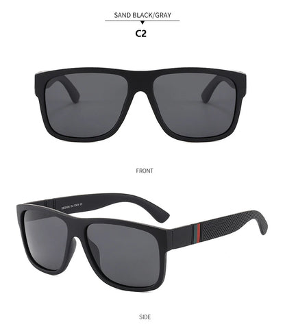 EJVS™  Fashion Square Polarized Sunglasses Men Vintage Plastic Male Sun Glasses Women Stylish Black Sport Shades UV400