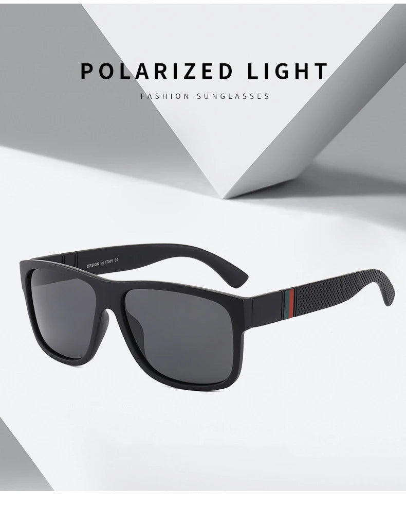EJVS™  Fashion Square Polarized Sunglasses Men Vintage Plastic Male Sun Glasses Women Stylish Black Sport Shades UV400