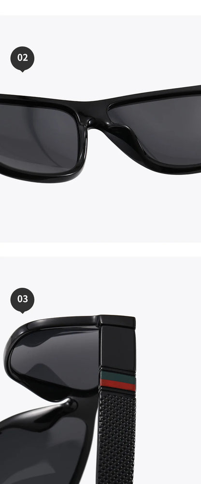 EJVS™  Fashion Square Polarized Sunglasses Men Vintage Plastic Male Sun Glasses Women Stylish Black Sport Shades UV400