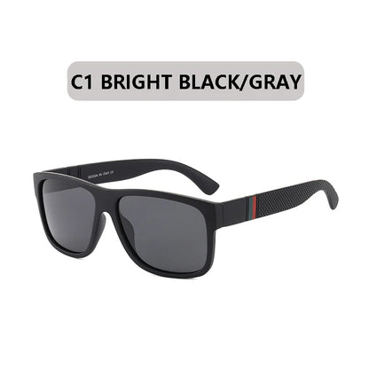 EJVS™  Fashion Square Polarized Sunglasses Men Vintage Plastic Male Sun Glasses Women Stylish Black Sport Shades UV400
