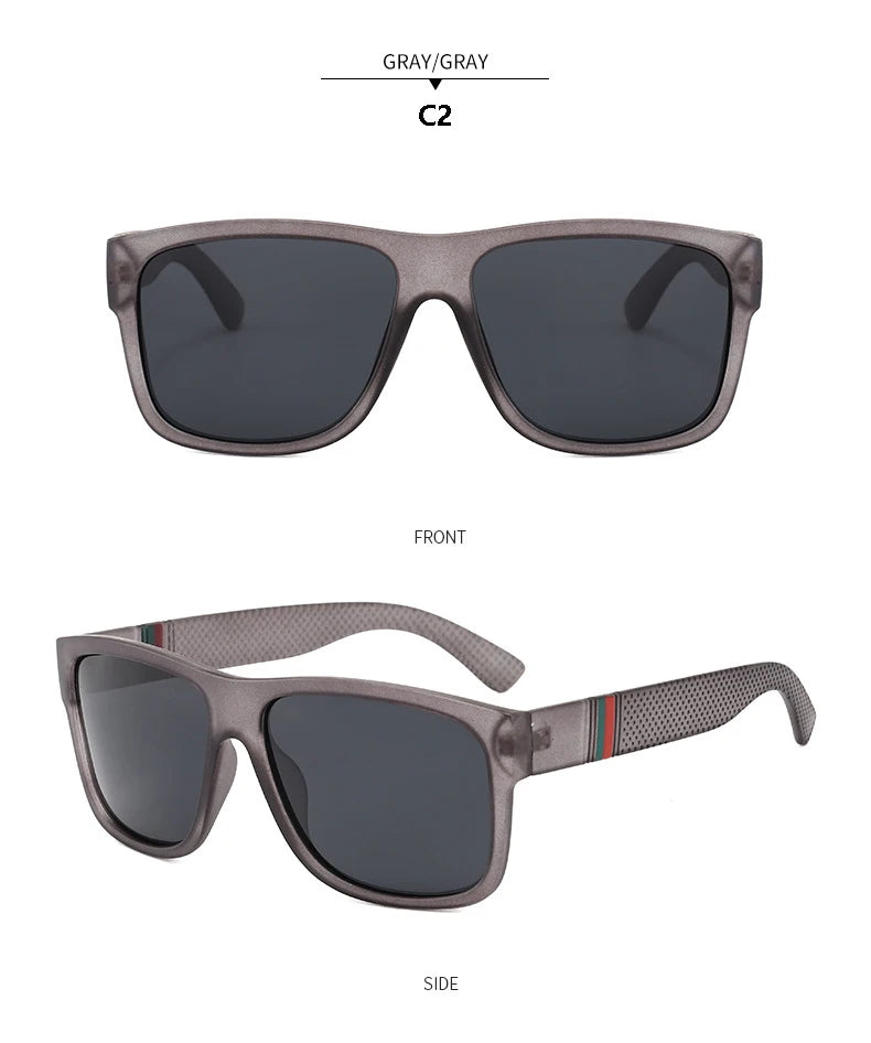 EJVS™  Fashion Square Polarized Sunglasses Men Vintage Plastic Male Sun Glasses Women Stylish Black Sport Shades UV400