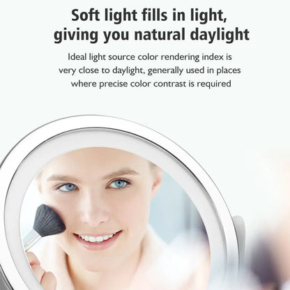 EJVS™  LED Makeup Rotating Mirror 1-5X Magnification