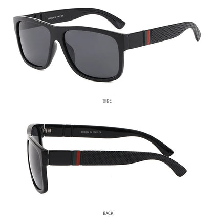EJVS™  Fashion Square Polarized Sunglasses Men Vintage Plastic Male Sun Glasses Women Stylish Black Sport Shades UV400