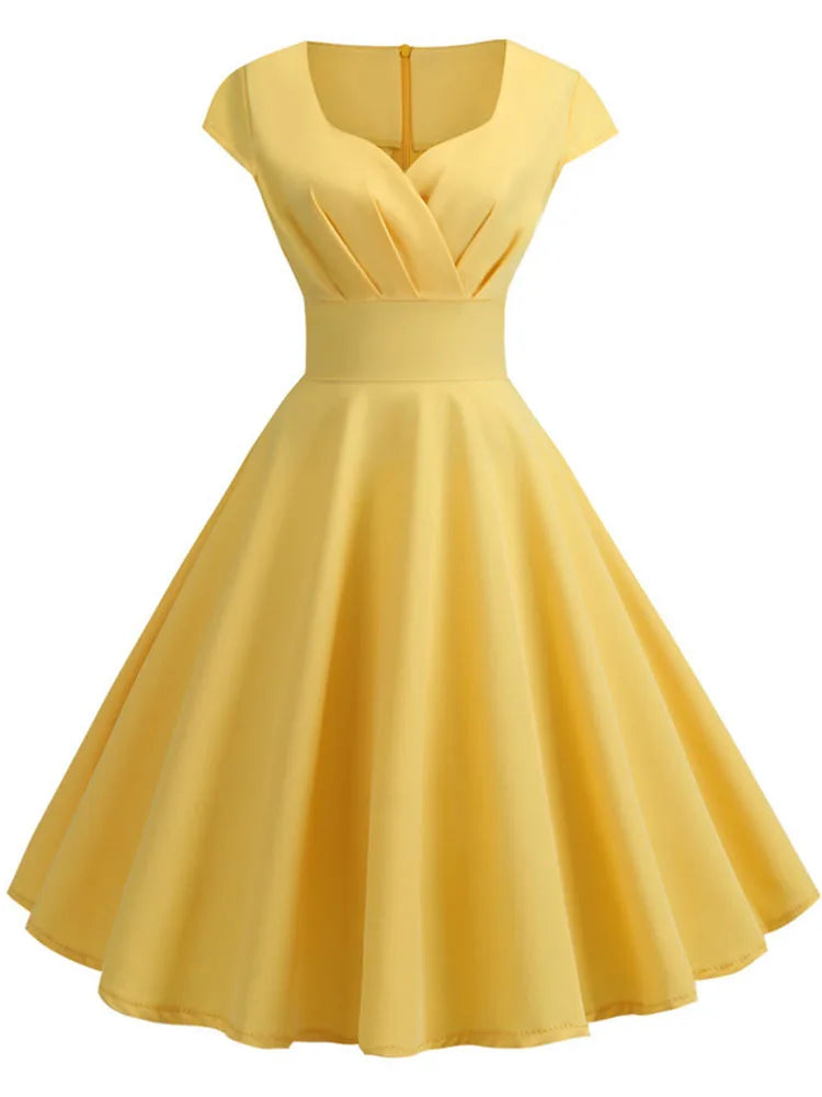 EJVS™ Retro Party Office Midi Dress