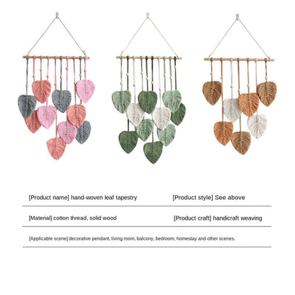 EJVS™ Leaf Macrame Wall Hanging Boho Woven