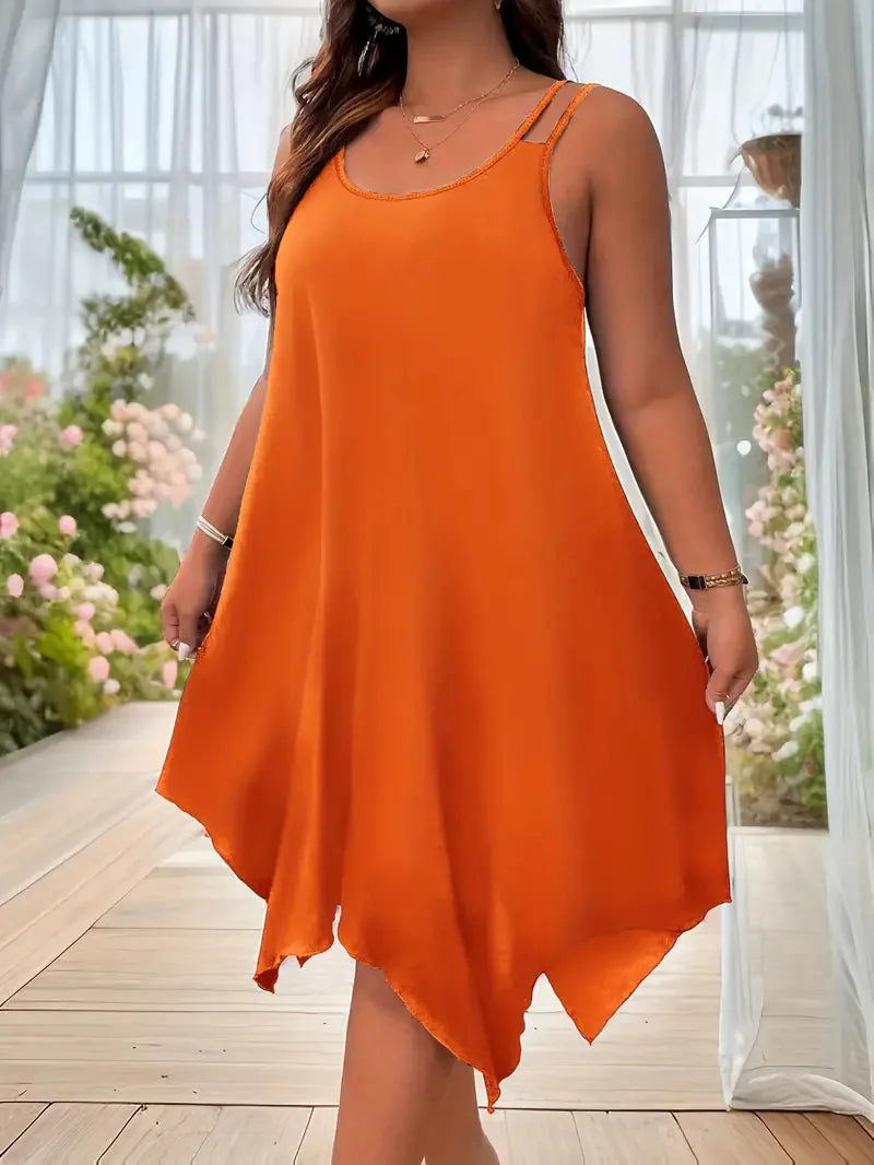 EJVS™  Asymmetrical Hem Midi Holiday Sundress