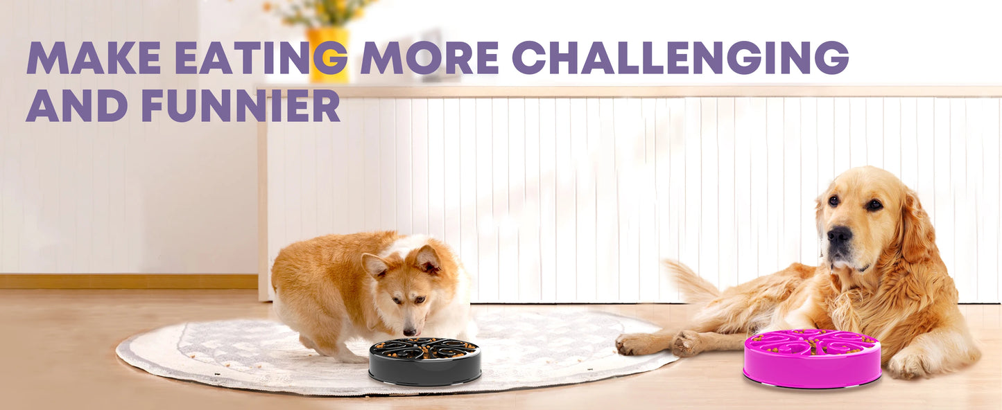 EJVS™  Pet Non Slip Anti-Gulping Slower Food Feeding Dishes