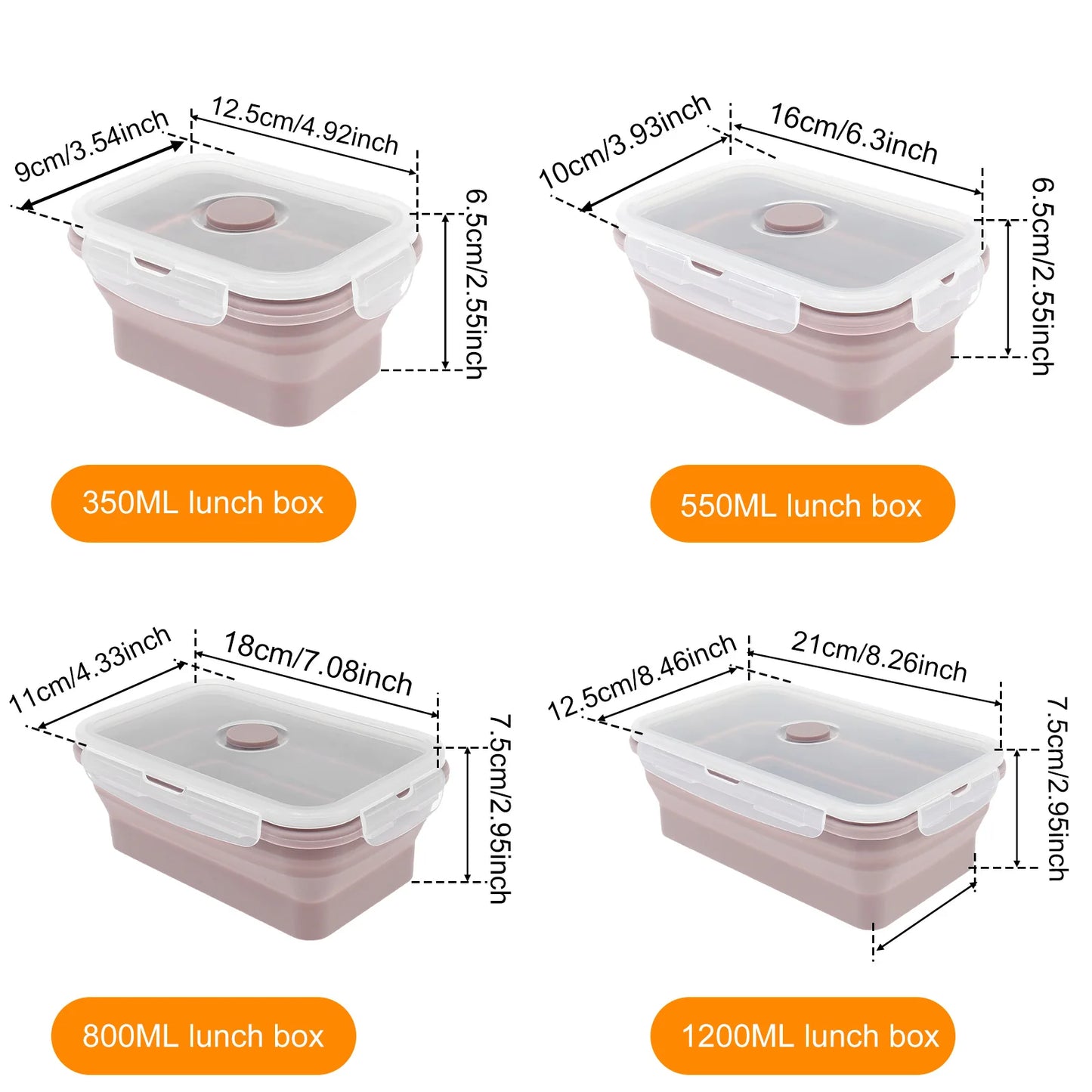 EJVS™ 4-Pack Silicone Food Storage Containers – Microwave & Temperature Resistant