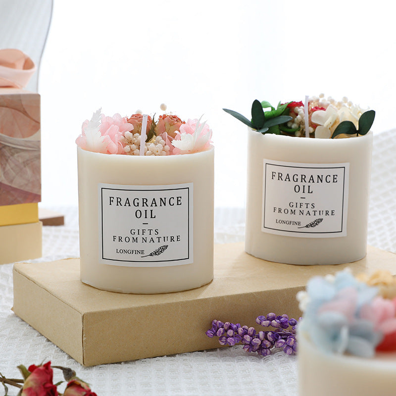 EJVS™ Scented Pillar Candles with Dried Flowers