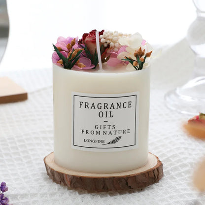 EJVS™ Scented Pillar Candles with Dried Flowers