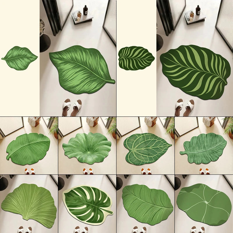 EJVS™ Leaf Diatomite Shower Rug