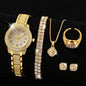 EJVS™  Full Diamond Roman Numerals Starry Charm Business Quartz Watch Set