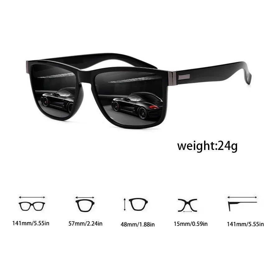 EJVS™  Fashion Vintage Eyewear ﻿Pattern Square  Sunglasses Men Women Fishing Driving Man Luxury Brand Designer Sun Glasses