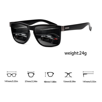 EJVS™  Fashion Vintage Eyewear ﻿Pattern Square  Sunglasses Men Women Fishing Driving Man Luxury Brand Designer Sun Glasses