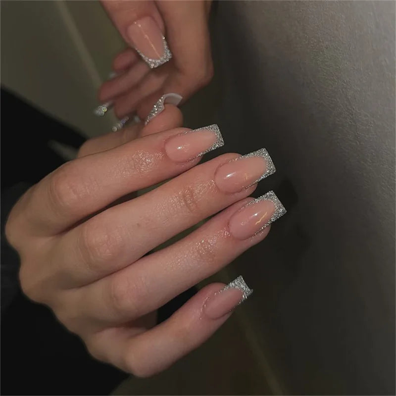 EJVS™  24Pcs Shimmery Manicure Tips