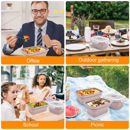 EJVS™ 4-Pack Silicone Food Storage Containers – Microwave & Temperature Resistant