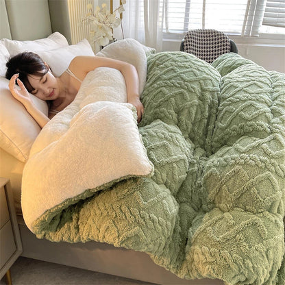 EJVS™ High End Thickened Winter Warm Blankets for Beds Artificial Lamb
