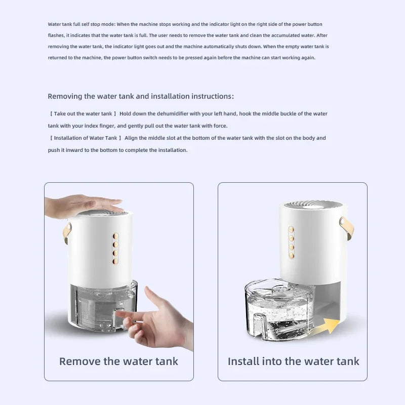 EJVS™  1000ml Dehumidifier Air Dryer for Home Office - Eliminate Damp Mold