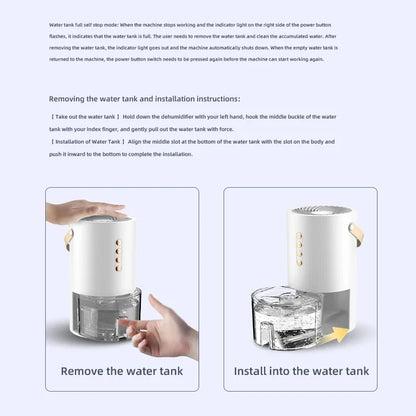 EJVS™  1000ml Dehumidifier Air Dryer for Home Office - Eliminate Damp Mold
