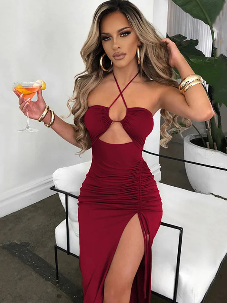 EJVS™  Backless Dresses Slim Dress Bodycon Vestidos Elegantes