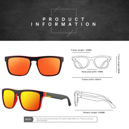 EJVS™  Fashion Square Vintage Polarized Sunglasses Men Women Retro Driving Fishing Luxury Brand Designer Sun Glasses UV400 Eyewear