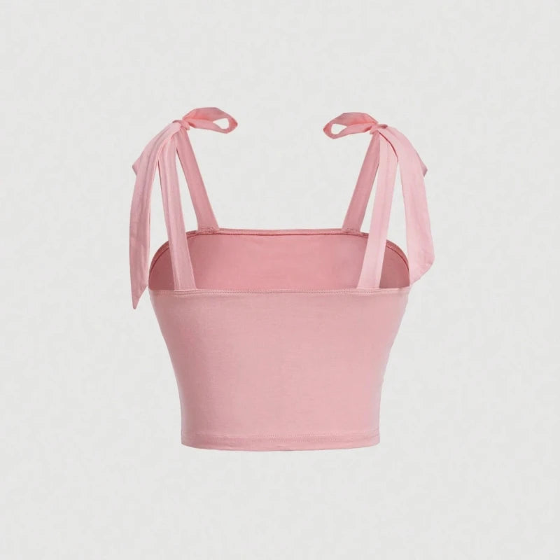 EJVS™ Tie Shoulder Ruched Crop Top
