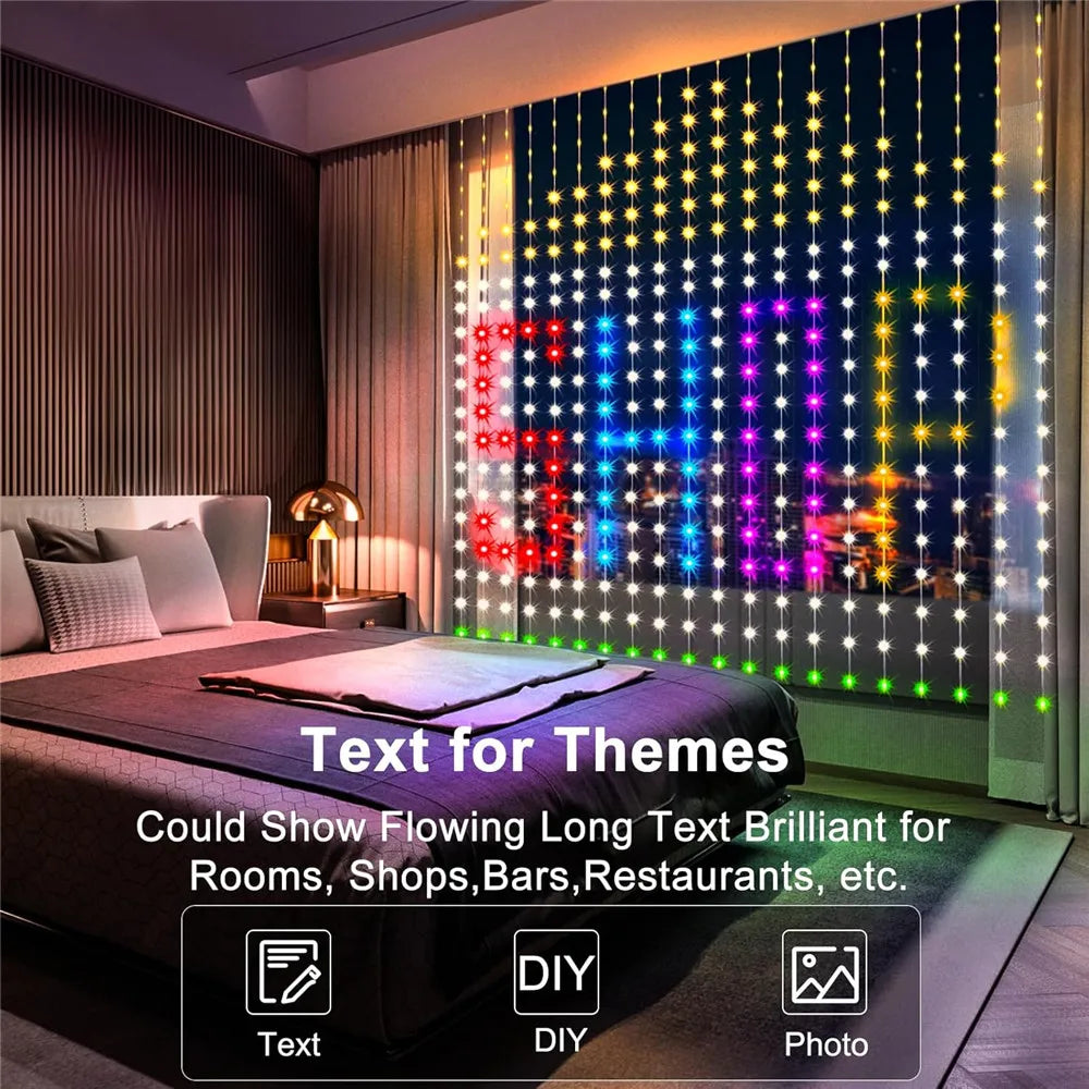 EJVS™  Smart Curtain Lights, 400 LED USB Curtain String Lights with App Remote Control