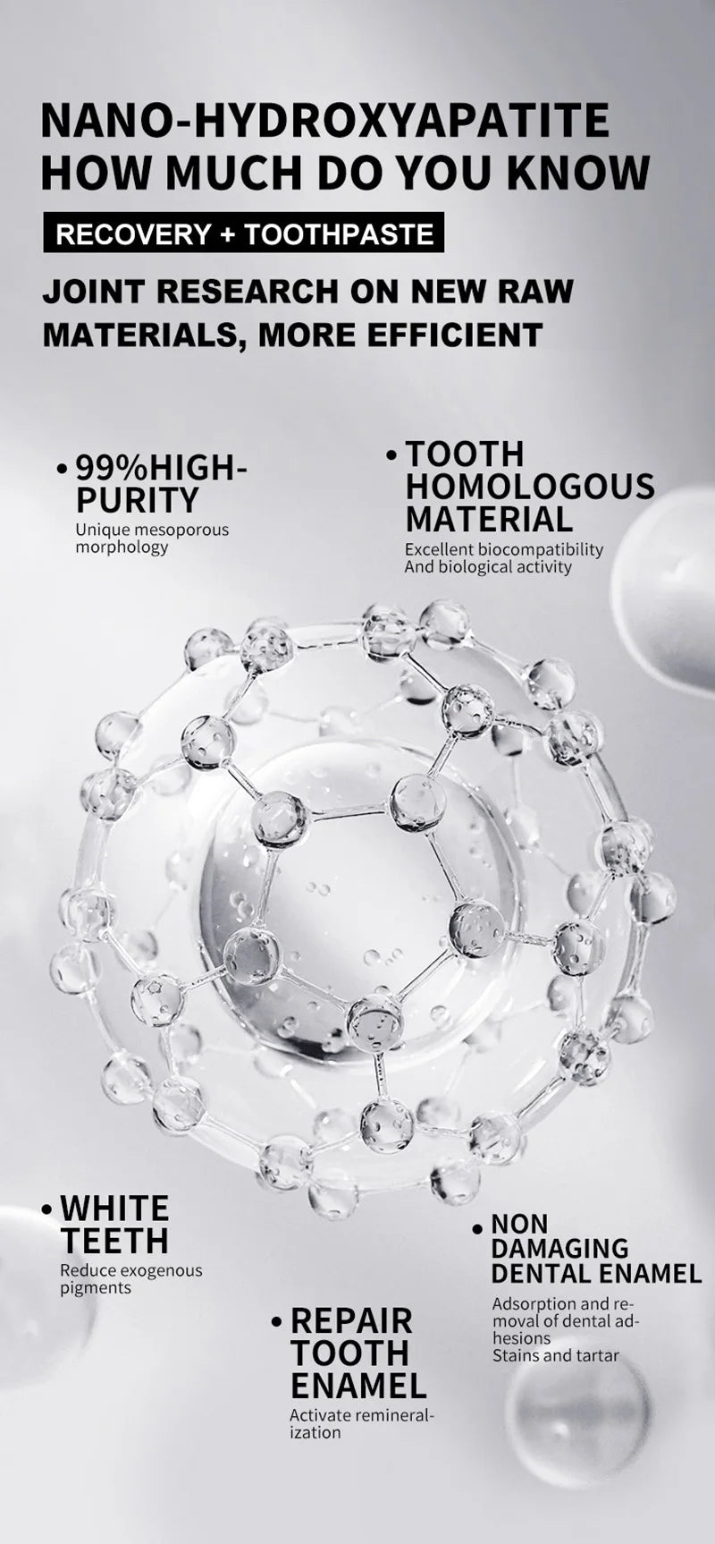 EJVS™  7.5% Hydroxyapatite Probiotic Teeth Whitening Toothpaste Enamel Oral Cavity Repair