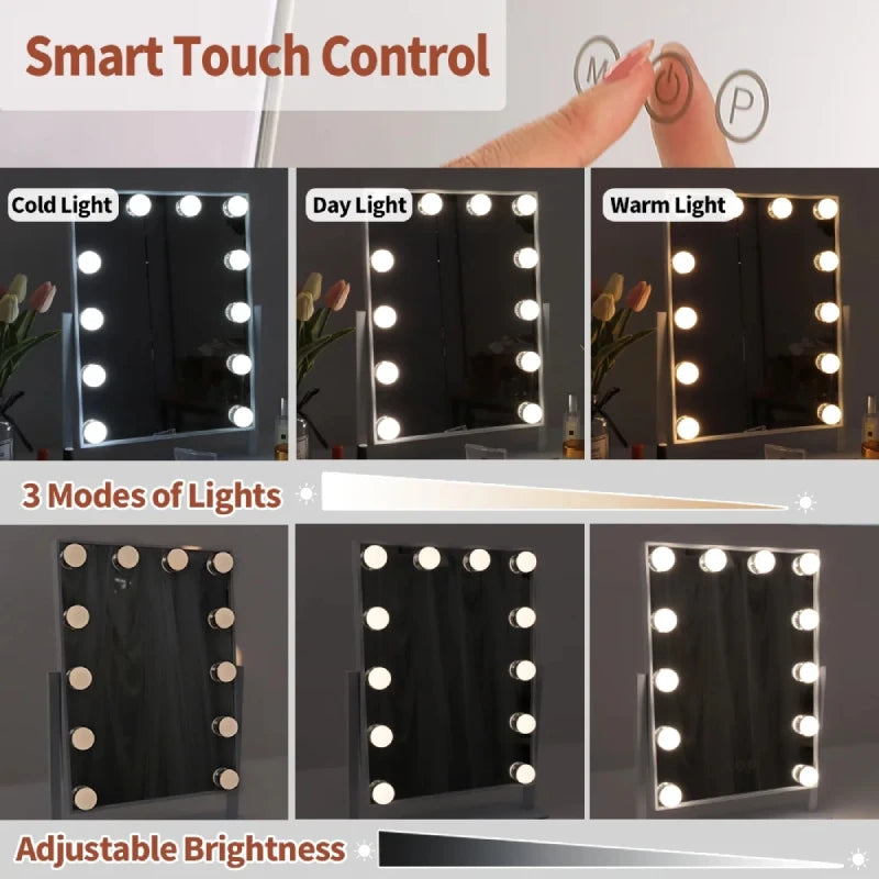 EJVS™ Arched LED Makeup Mirror – 10x Magnification
