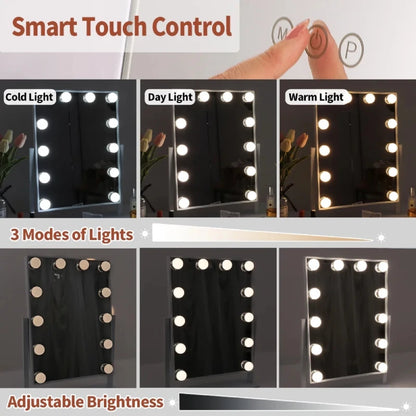 EJVS™ Arched LED Makeup Mirror – 10x Magnification