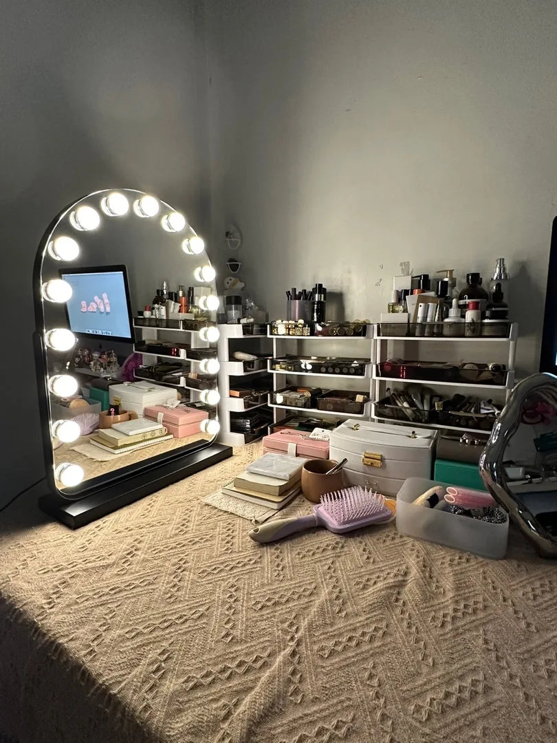 EJVS™ Arched LED Makeup Mirror – 10x Magnification