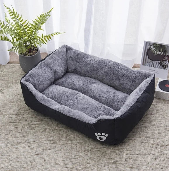EJVS™  Black Dog Bed Plush Sleeping Bed for Large, Medium and Small Dogs, Non-Slip and Bite-Resistant Pet Sleeping Mat