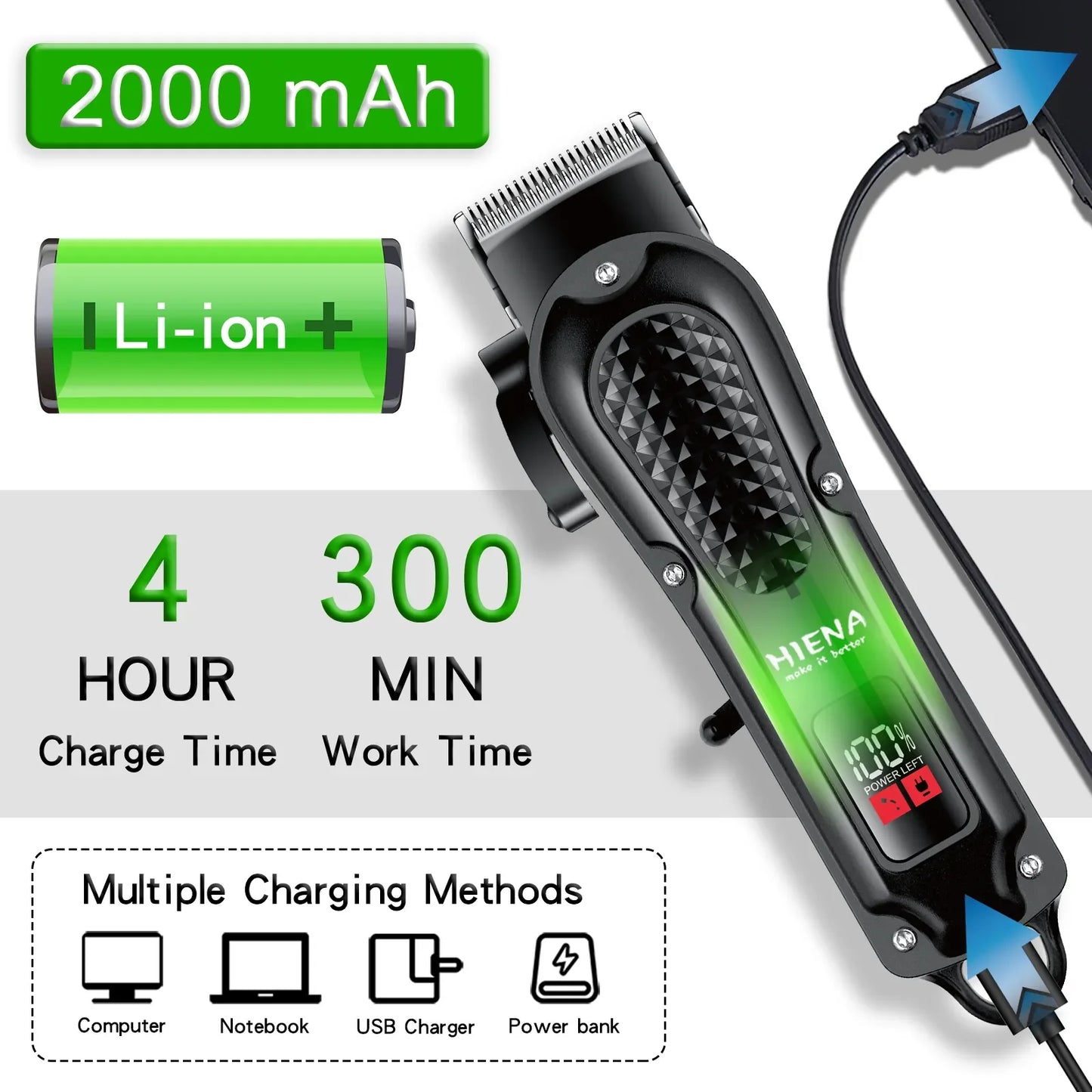 EJVS™  Rechargeable Men's Electric Hair Clipper