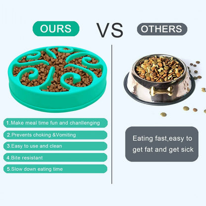 EJVS™  Pet Non Slip Anti-Gulping Slower Food Feeding Dishes